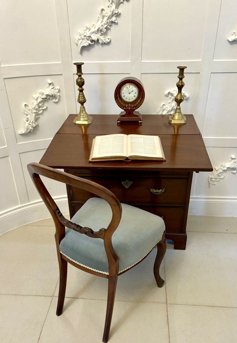 Rare Small Antique George III Quality Mahogany Bachelors Chest of 5 Drawers - Image 12